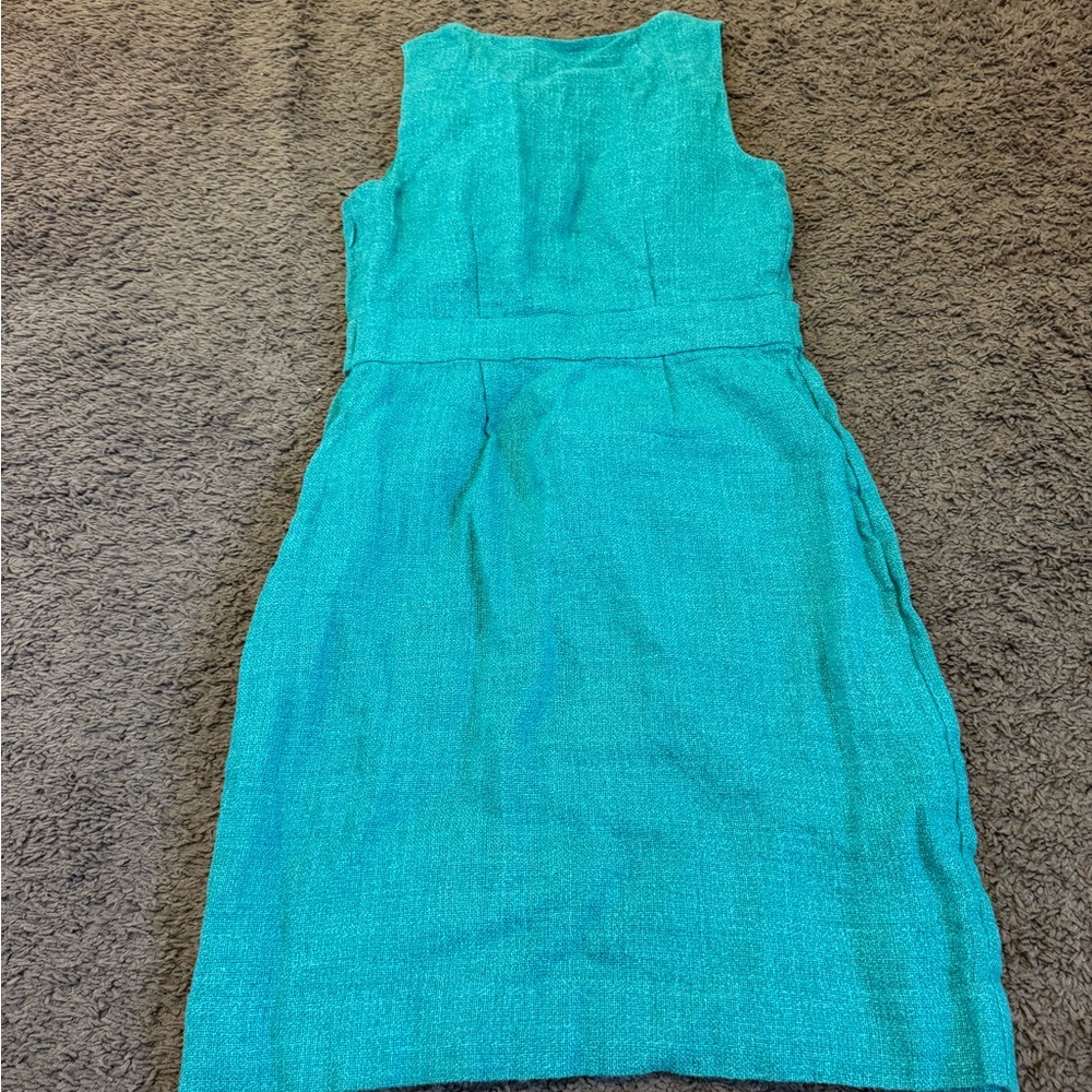 J.Crew Jade JUTE & LINEN Art-to-Wear Natural Woven Attache Sheath Dress 2 $158 - Picture 9 of 9